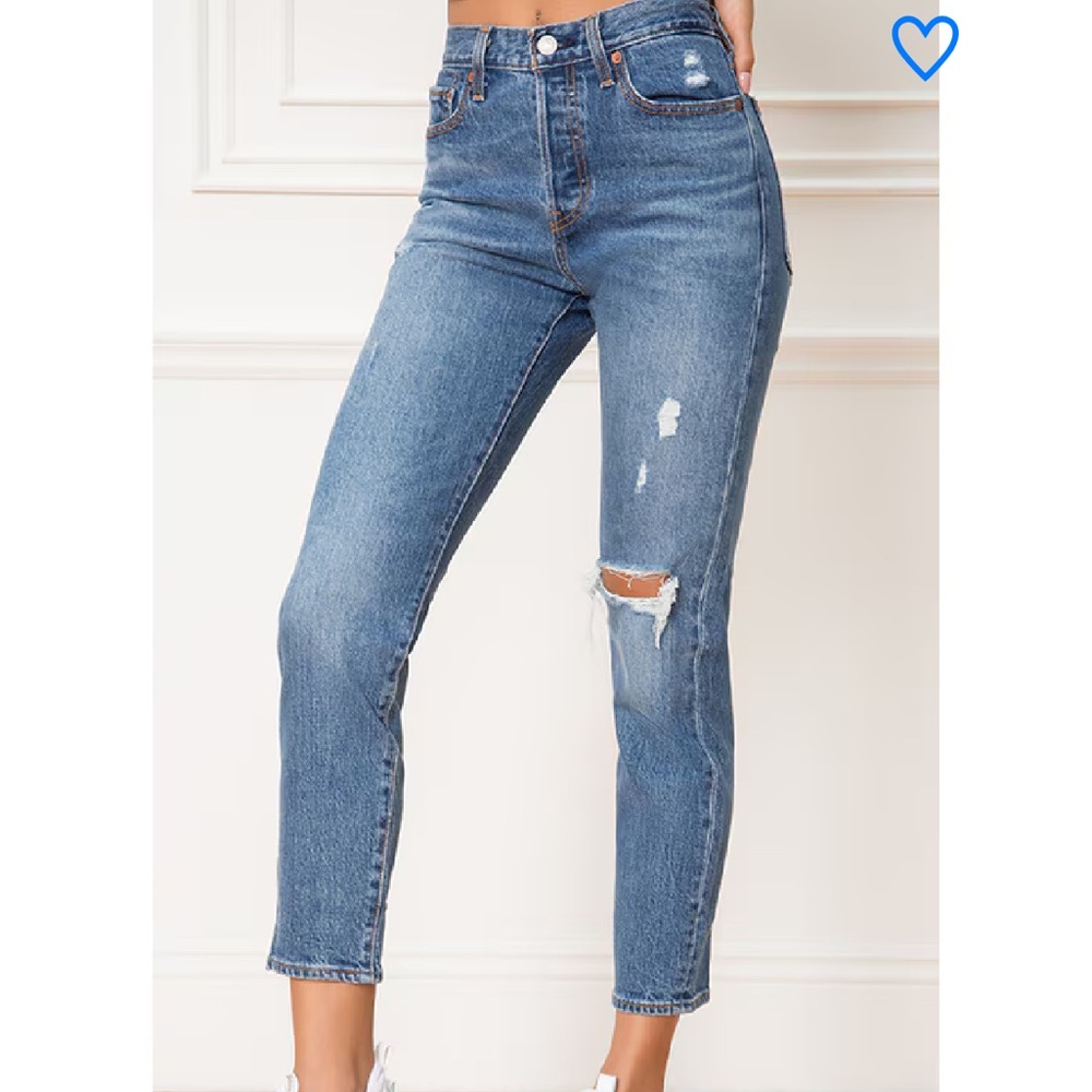 Blue Distressed Women's Jeans